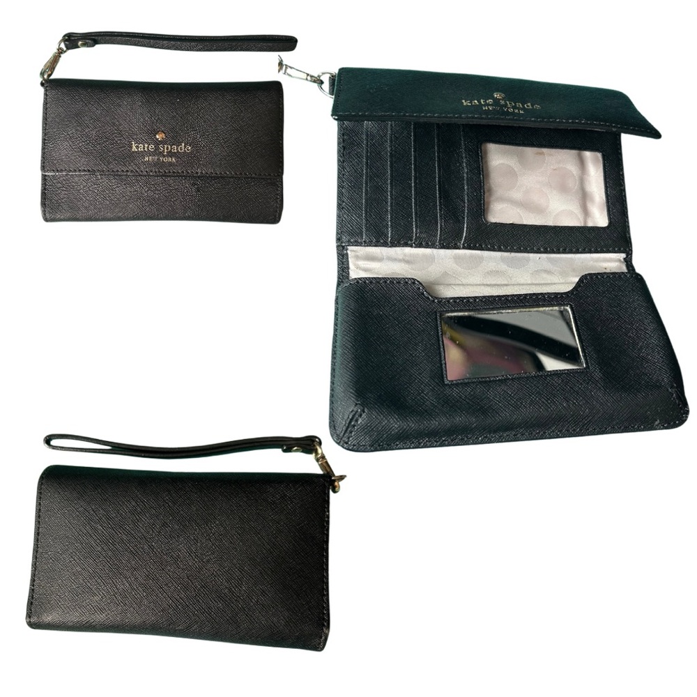 Kate Spade New York Cedar Street Leather Tri-Fold Wallet Wristlet Phone Case